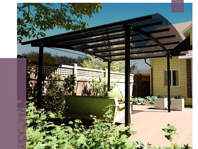 Навесы для террасы в Истре от 12954 руб. под ключ | ПРОЛЁТ-Ста