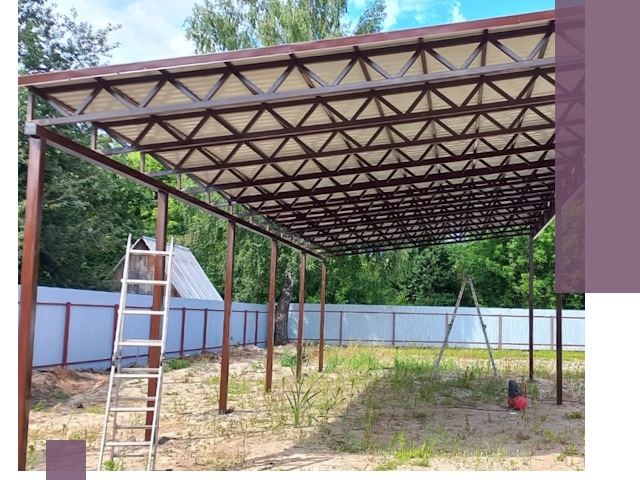 Односкатные навесы под ключ в Истре — изготовление и монтаж