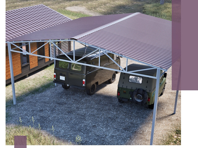 Двускатные навесы под ключ в Истре — изготовление и монтаж