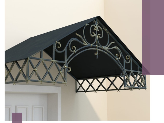 Двускатные металлические козырьки под ключ в Истре