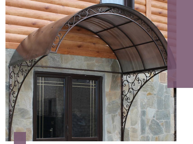 Арочные козырьки под ключ в Истре: изготовление и монтаж